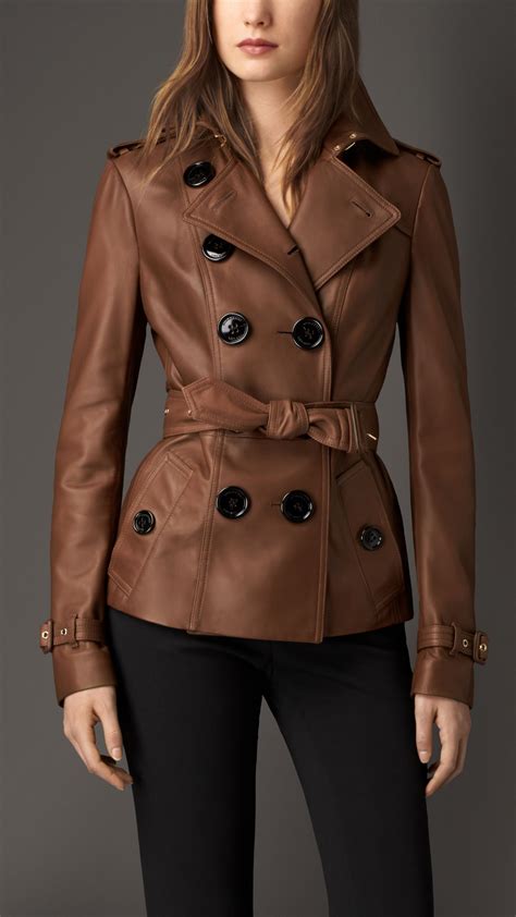 burberry leather coat navy|Burberry jacket for women.